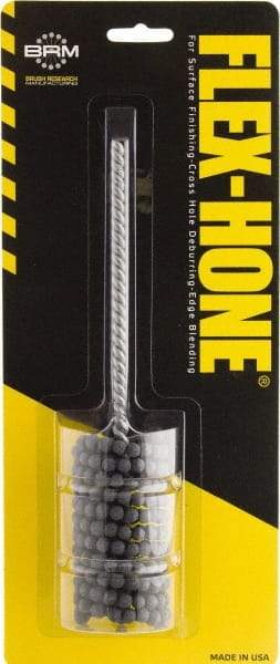 Brush Research Mfg. - 15/16" to 1-1/4" Bore Diam, 120 Grit, Boron Carbide Flexible Hone - Medium, 8" OAL - Top Tool & Supply