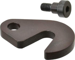 Made in USA - 21/32" Slot ID, 1-1/2" Slot to Bolt Hole Length, 3/8" Thick, Case Hardened Steel Swing C Washer - 9/16" Bolt Hole to Small End Radius, 1-1/8" Slot to Large End Radius, 1/2" Bolt Hole ID, 3/8" Shoulder Bolt, Black Oxide Finish - Top Tool & Supply