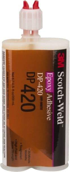 3M - 200 mL Bottle Two Part Epoxy - 20 min Working Time, 4,500 psi Shear Strength, Series DP420 - Top Tool & Supply