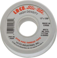 LA-CO - 1/2" Wide x 1,200" Long General Purpose Pipe Repair Tape - 3 mil Thick, -450 to 550°F, White - Top Tool & Supply