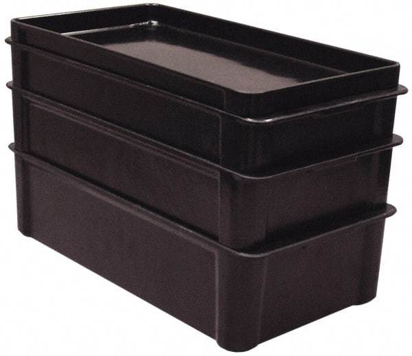 MFG Tray - 150 Lb Load Capacity Black Fiberglass Tote Container - Stacking, 22" Long x 12" Wide x 1.3" High - Top Tool & Supply