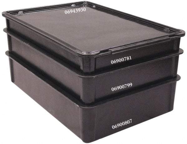 MFG Tray - 400 Lb Load Capacity Black Fiberglass Tote Container - Stacking, 25.8" Long x 17.8" Wide x 6" High - Top Tool & Supply