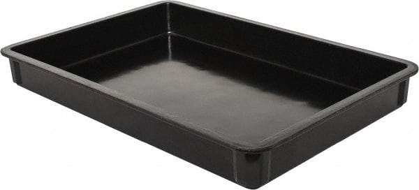 MFG Tray - 400 Lb Load Capacity Black Fiberglass Tote Container - Stacking, 25.8" Long x 17.8" Wide x 3" High - Top Tool & Supply