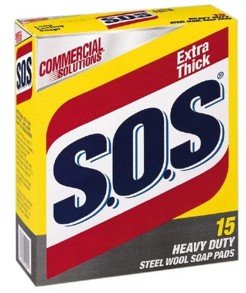 SOS - Steel Wool Scouring Soap Pad - Heavy-Duty, Blue/Gray - Top Tool & Supply