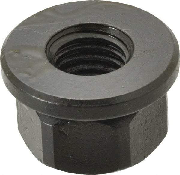 TE-CO - 5/8-11, 1-3/8" Flange Diam, 13/16" High, 1-1/16" Across Flats, Flange Nut - Grade 12L14 Steel, Black Oxide Finish, 3/16" Flange Height, TCMAI - Top Tool & Supply