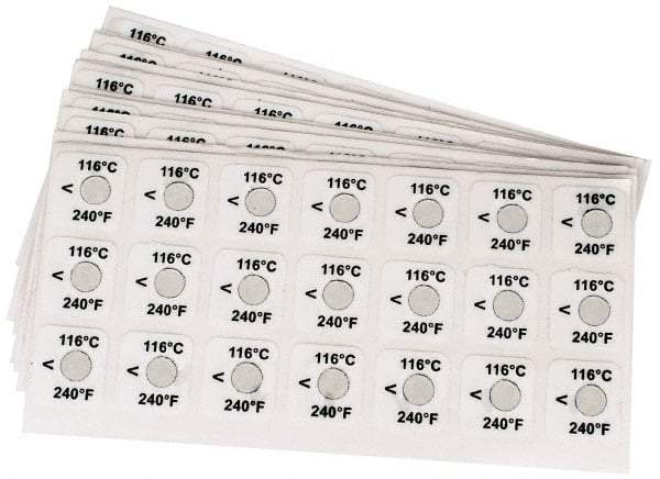 Tempil - 116°C Temp Indicating Label - 1 Rating - Top Tool & Supply