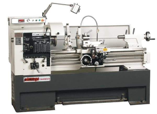 Vectrax - 14" Swing, 39-5/16" Between Centers, 220 Volt, Triple Phase Engine Lathe - 7MT Taper, 5 hp, 20 to 2,500 RPM, 2" Bore Diam, 45" Deep x 68" High x 90" Long - Top Tool & Supply