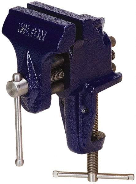 Wilton - 3" Jaw Width x 2-1/2" Jaw Opening Capacity, 2-5/8" Throat Depth, Bench & Pipe Combination Vise - 3/8" Max Pipe Capacity, Stationary Base, Clamp-On Attachment, Cast Iron - Top Tool & Supply