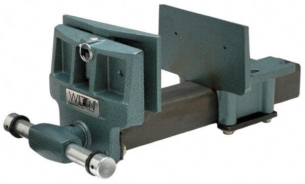 Wilton - 7" Jaw Width, 10" Jaw Opening, 4" Throat Depth, Cast Iron Woodworking Vise - 19.2" OAL x 10.2" OAW x 7.8" OAH, Rapid Action Spindle - Top Tool & Supply