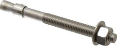 Red Head - 1/2" Diam, 1/2" Drill, 5-1/2" OAL, Wedge Expansion Concrete Anchor - 316 Stainless Steel, Hex Nut Head, Hex Drive, 3" Thread Length - Top Tool & Supply