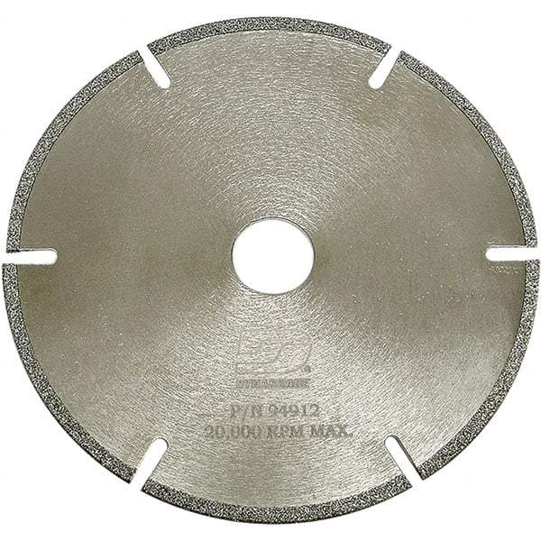 Dynabrade - 4-1/2" Diam, 3/8" Arbor Hole Diam, 6 Tooth Wet & Dry Cut Saw Blade - Diamond-Tipped, Standard Round Arbor - Top Tool & Supply