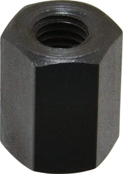 TE-CO - M8x1.25 Metric Coarse, 19mm OAL Steel Standard Coupling Nut - Black Oxide Coated, 14mm Width Across Flats - Top Tool & Supply