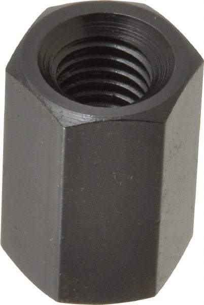 TE-CO - M10x1.50 Metric Coarse, 24mm OAL Steel Standard Coupling Nut - Black Oxide Coated, 16mm Width Across Flats - Top Tool & Supply