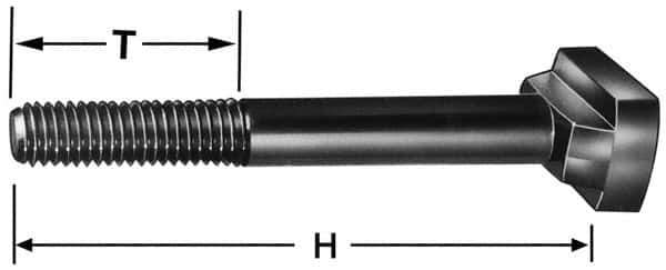 Gibraltar - 3/4-10, 2" Thread Length, 3/4" Slot Width, Black Oxide, Steel T Slot Bolt - 2-1/2" Length Under Head, Grade 5, 1-1/4" Head Width x 15/32" Head Height - Top Tool & Supply