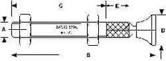 De-Sta-Co - 1/2-13 Carbon Steel Hex Head Tip Clamp Spindle Assembly - 63.5mm Thread Length, 72.14mm OAL, Flat Tip Cap, 3/4" Tip Surface Diam, Use with Toggle Clamps - Top Tool & Supply