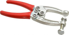 De-Sta-Co - 1556.88 N Load Capacity, 1.77" Throat Depth, 6.03" OAL, Carbon Steel, C Style Plier Clamp - 2.8" Max Jaw Capacity, M8x1.5 Spindle, 2.8" Open Throat Height, Red Handle, Spindle End - Top Tool & Supply