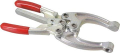 De-Sta-Co - 5337.87 N Load Capacity, 2.56" Throat Depth, 9.19" OAL, Carbon Steel, C Style Plier Clamp - M10x1.25 Spindle, 4.06" Open Throat Height, Red Handle, Spindle End - Top Tool & Supply