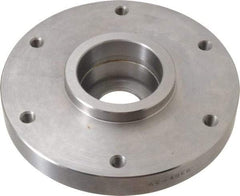 Buck Chuck Company - Adapter Back Plate for 6" Diam Self Centering Lathe Chucks - 4° Taper Mount, 1.32" Through Hole Diam, 4.906mm ID, 6-1/2" OD, 1.12" Flange Height, Steel - Top Tool & Supply