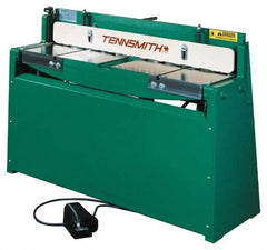 Tennsmith - 52-1/4 Inch Long Blade, Pneumatic Power Floor Shear - 61 Inch Wide x 36 Inch Deep x 42 Inch High, 0.0394 Inch Stainless Steel Capacity, 0.0630 Inch Mild Steel Capacity, 30 Inch Back Gauge Range - Top Tool & Supply