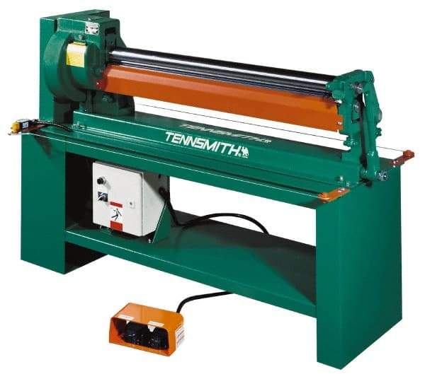 Tennsmith - 20 Gauge Max Stainless Steel Capacity, 49 Inch Max Forming Width, Floor Machine, Electric Slip Roll - 3/4 hp, 77 Inch Overall Width, x 50 Inch Overall Height, 3 Inch Slip Roll Diameter, 3/8, 1/2, 5/8 Inch Wire Groove Width, 230/460 Voltage - Top Tool & Supply