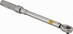 Proto - 3/8" Drive Mil Spec Micrometer Torque Wrench - 16 Ft/Lb to 80 Ft/Lb Torque, 15-1/2" OAL, Ratchet Head - Top Tool & Supply