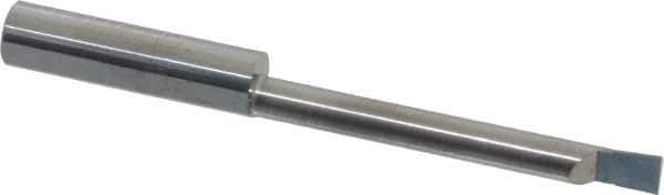 Accupro - 0.18" Min Bore Diam, 1-1/2" Max Bore Depth, 1/4 Shank Diam, Corner Radius Boring Bar - 0.005 to 0.008" Corner Radius, Right Hand Cut, Solid Carbide, Bright Finish - Exact Industrial Supply