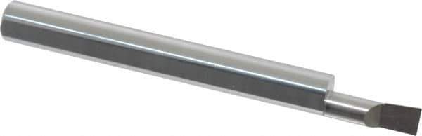 Accupro - 0.18" Min Bore Diam, 1/2" Max Bore Depth, 1/4 Shank Diam, Corner Radius Boring Bar - 0.005 to 0.008" Corner Radius, Right Hand Cut, Solid Carbide, Bright Finish - Exact Industrial Supply