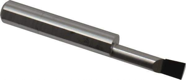 Accupro - 0.23" Min Bore Diam, 0.9" Max Bore Depth, 5/16 Shank Diam, Corner Radius Boring Bar - 0.005 to 0.008" Corner Radius, Right Hand Cut, Solid Carbide, Bright Finish - Exact Industrial Supply