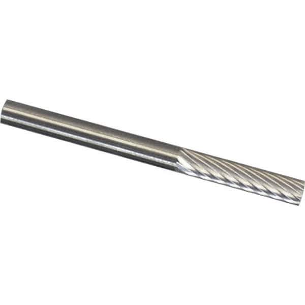 Made in USA - 2.5mm Cut Diam, Cylinder Head Diamond Cut Burr - Carbide, 3" OAL - Top Tool & Supply