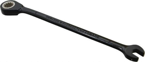 Proto - 7mm 12 Point Combination Wrench - 15° Head Angle, 5-1/2" OAL, Steel, Black Chrome Finish - Top Tool & Supply