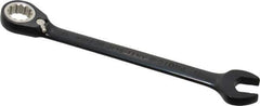 Proto - 15mm 12 Point Combination Wrench - 15° Head Angle, 7-7/8" OAL, Steel, Black Chrome Finish - Top Tool & Supply