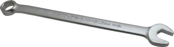 Proto - 18mm 6 Point Combination Wrench - 15° Offset Angle, 10-1/2" OAL, Steel, Satin Finish - Top Tool & Supply