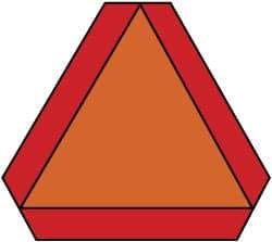 NMC - "Slow Moving Vehicle Emblem", 16" Wide x 14" High, Aluminum Construction Roadway Signs - 0.04" Thick, Orange, High Intensity Reflectivity, Triangle, Sign Stand Mount - Top Tool & Supply