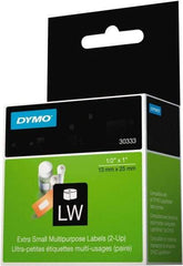 Dymo - 1" Wide x 1/2" Long, White Multi-Purpose Label - For DYMO LabelWriter Printers - Top Tool & Supply