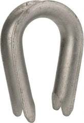 Made in USA - 1" Wire Rope Thimble Clip - Steel, Galvanized - Top Tool & Supply