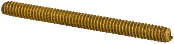 Value Collection - #2-56 1" OAL Fully Threaded Stud - Brass, Plain Finish - Top Tool & Supply