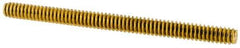 Value Collection - #4-40 1-1/2" OAL Fully Threaded Stud - Brass, Plain Finish - Top Tool & Supply