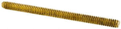 Value Collection - #6-32 2" OAL Fully Threaded Stud - Brass, Plain Finish - Top Tool & Supply