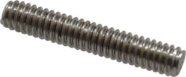 Value Collection - 1/4-20 1-1/2" OAL Fully Threaded Stud - Stainless Steel, Plain Finish - Top Tool & Supply