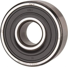 SKF - 15mm Bore Diam, 42mm OD, Double Seal Self Aligning Radial Ball Bearing - 17mm Wide, 2 Rows, Round Bore, 652 Lb Static Capacity, 2,680 Lb Dynamic Capacity - Top Tool & Supply