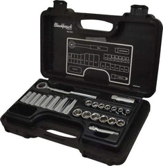 Blackhawk by Proto - 24 Piece 3/8" Drive Deep Well Socket Set - 6 Points, 5/8" to 5/8" 7mm to 19mm Range, Metric Measurement Standard - Top Tool & Supply