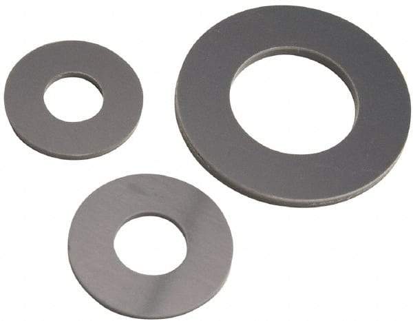 Made in USA - 3/8" Screw, Grade Gray PVC Standard Flat Washer - 0.437" ID x 1" OD, 0.062" Thick, Plain Finish - Top Tool & Supply