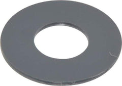 Made in USA - 1/2" Screw, Grade Gray PVC Standard Flat Washer - 0.562" ID x 1-1/4" OD, 0.062" Thick, Plain Finish - Top Tool & Supply