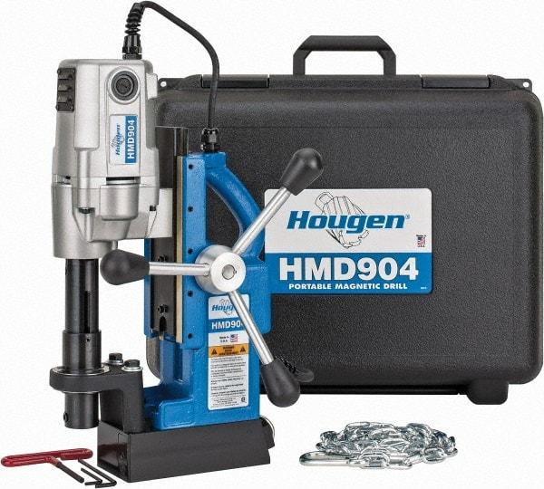 Hougen - 3/4" Chuck, 2" Travel, Portable Magnetic Drill Press - 450 RPM, 9 Amps, 1035 Watts, 115 Volts - Top Tool & Supply