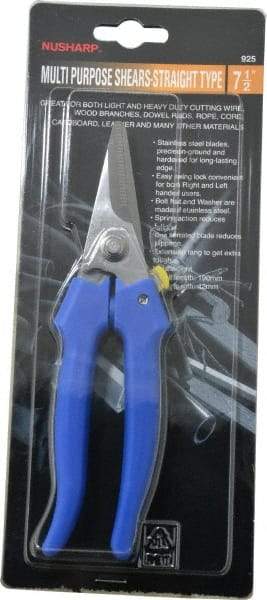 Value Collection - 3" LOC, 7-1/2" OAL Light Duty Shears - Ambidextrous, Plastic Straight Handle, For General Purpose Use - Top Tool & Supply