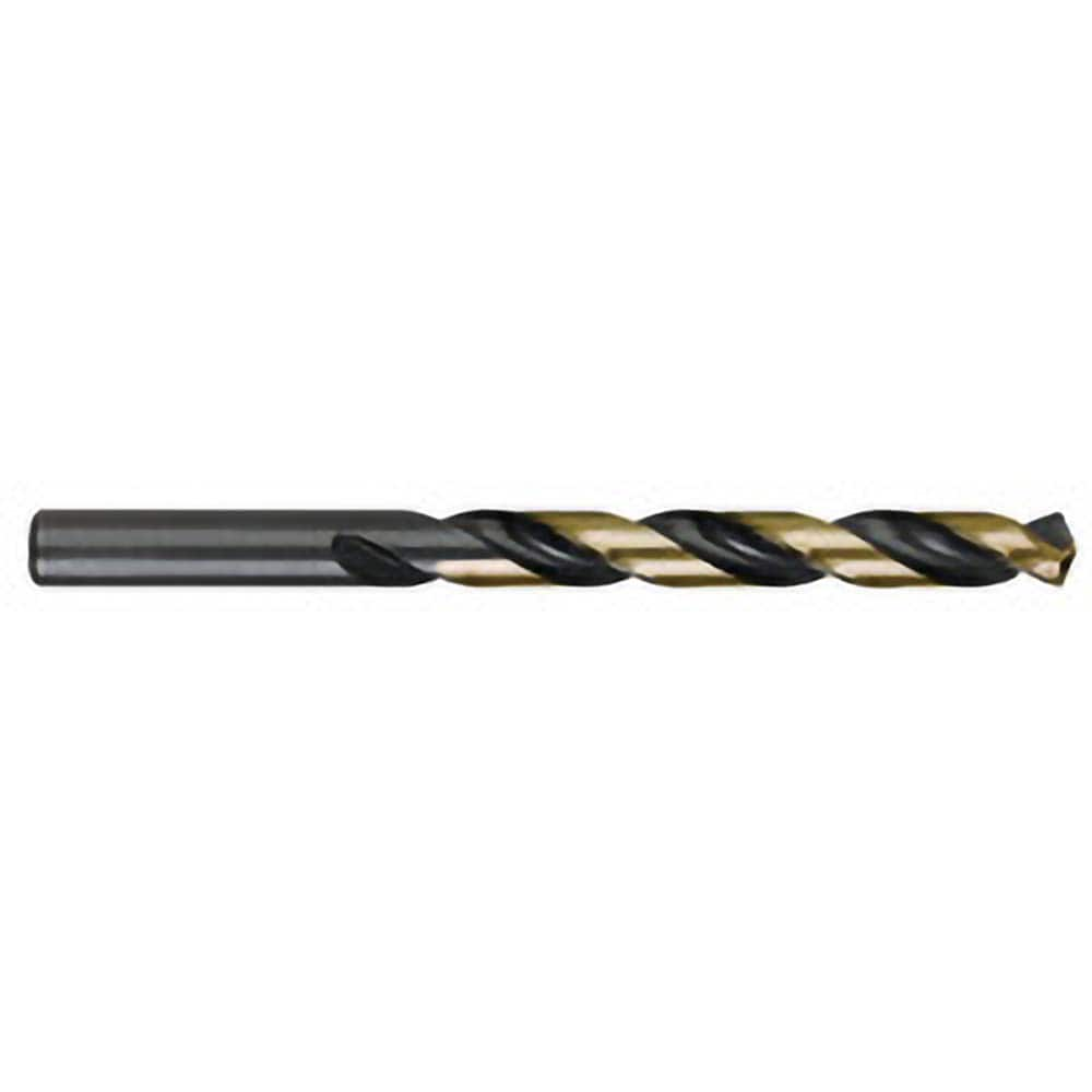 Jobber Length Drill Bit: 0.386″ Dia, 135 °, High Speed Steel Bright/Uncoated, 5.125″ OAL, Right Hand Cut, Spiral Flute, Straight-Cylindrical Shank