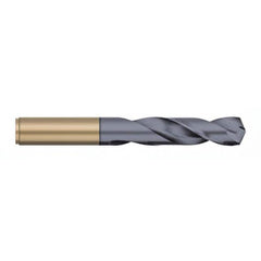 Screw Machine Length Drill Bit: 0.261″ Dia, 135 °, Cobalt AlTiN Finish, Right Hand Cut, Spiral Flute, Straight-Cylindrical Shank