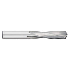 Screw Machine Length Drill Bit: 0.4219″ Dia, 135 °, Solid Carbide Bright/Uncoated, Right Hand Cut, Spiral Flute, Straight-Cylindrical Shank