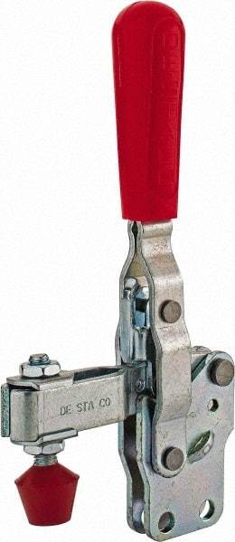 De-Sta-Co - 375 Lb Holding Capacity, Vertical Handle, Manual Hold Down Toggle Clamp - 57° Handle Movement, 99° Bar Opening, U-Bar, Straight Base, Carbon Steel - Top Tool & Supply