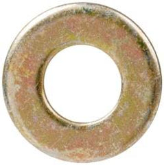 Made in USA - #10 Screw, Grade 1008/1010 Steel Standard Flat Washer - 0.219" ID x 0.438" OD, 0.042" Thick, Cadmium-Plated Finish, Meets Military Specifications - Top Tool & Supply